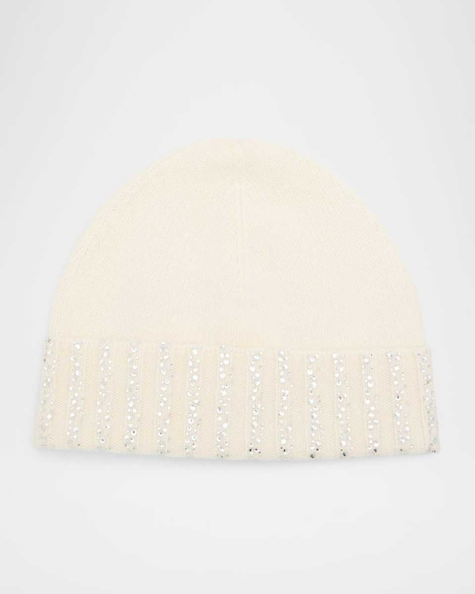 Cashmere Crystal-Embellished Beanie